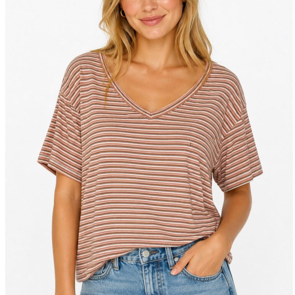 NWT American Eagle Soft & Sexy Striped V-neck Tee Size L